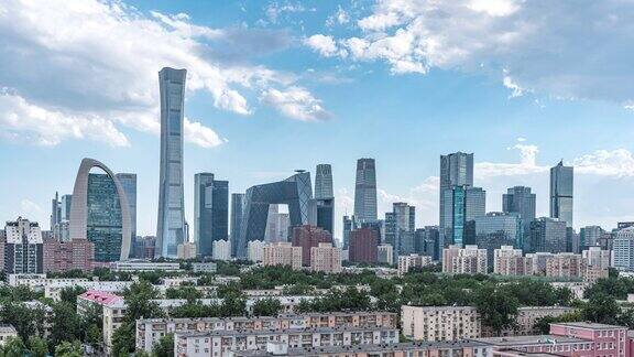 中国北京CBD高层建筑的延时摄影
