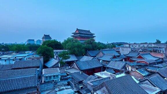 4K:日落到夜晚的北京老城中国