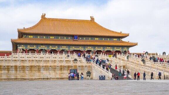 在北京紫禁城的地标性建筑中国时间流逝4K