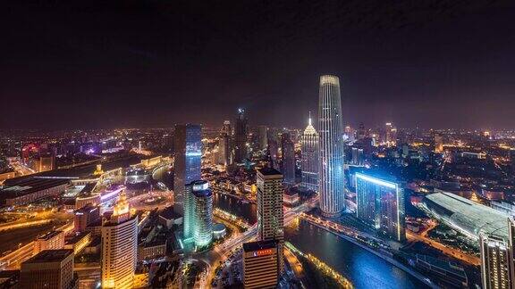 鸟瞰图美妙的城市景色天津中国