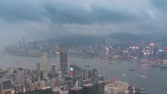 拍摄时间:香港维多利亚港从日出到日落的夜景