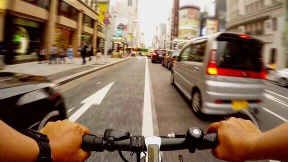 在东京银座骑车-4k-