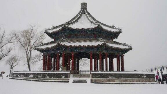 北京颐和园冬季雪景