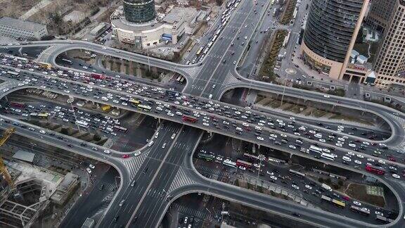 TD鸟瞰图北京交通堵塞北京中国