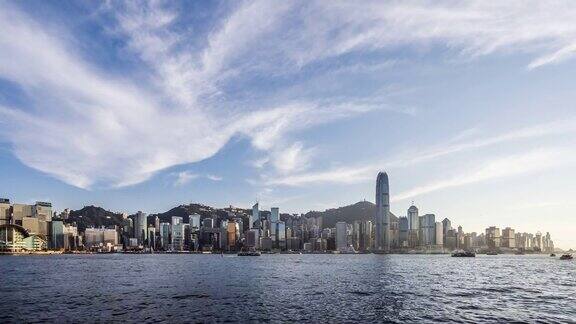 时光流逝香港的摩天大楼