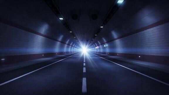 公路隧道蓝色的版本高清循环
