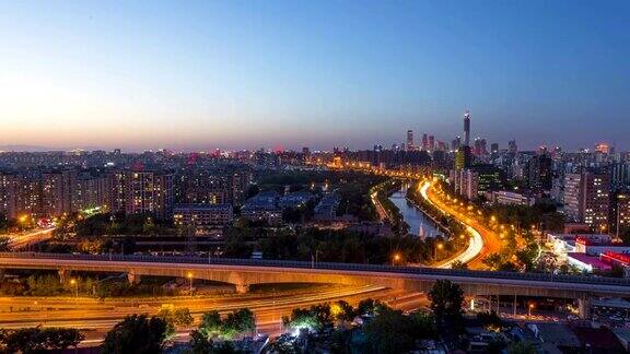 日日夜夜在北京中央商务区高楼大厦上中国城市景观