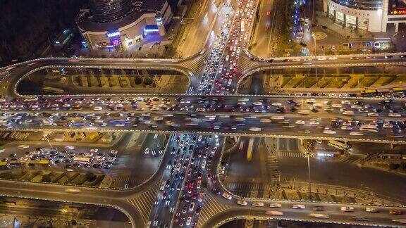 鸟瞰图北京交通堵塞