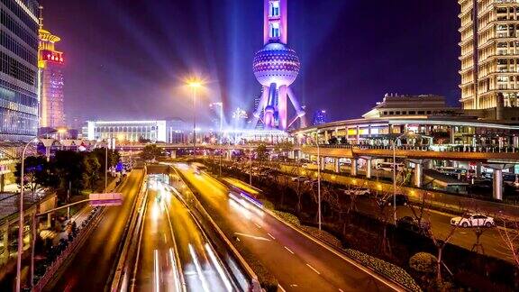 时间流逝上海的夜间交通