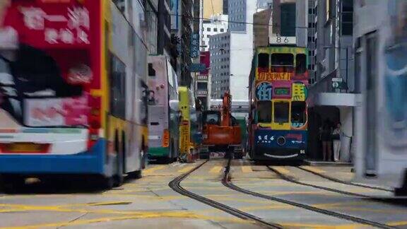 香港街道交通延时摄影