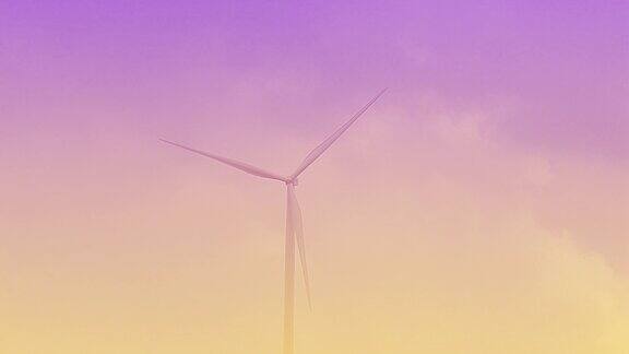 日落风力涡轮机可再生能源