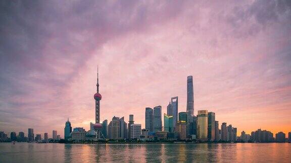 上海日出城市大景