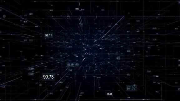 运动图形的深蓝数字抽象背景无缝循环视频