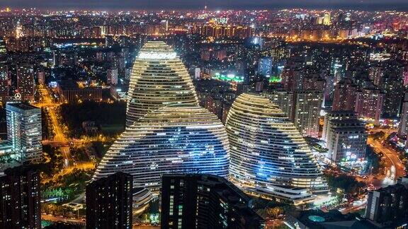 鸟瞰图北京的夜晚