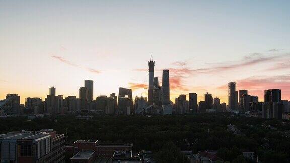 北京地标与日出中国间隔拍摄