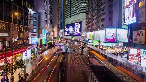 4K时光流逝:香港人行道上的人们(苹果PRORES422(总部))4k运输、香港