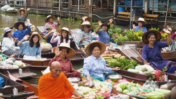 水上市场旅游景点和购物中心的地方产品泰国的传统文化