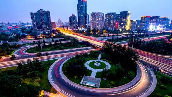 北京从早到晚交通繁忙时光流逝