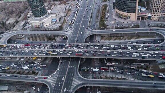 ZI鸟瞰图北京交通堵塞北京中国