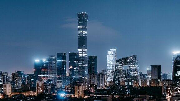 北京城市地标CBD夜景