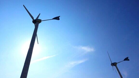 风力涡轮机农场绿色能源概念
