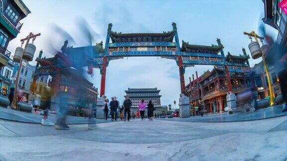 北京正阳门建楼的延时视频中国北京前门大街延时4K