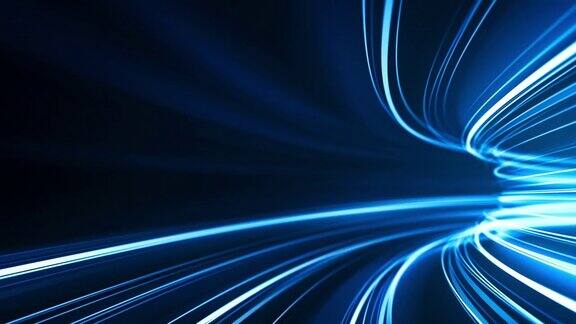 蓝色高速光条纹背景-抽象数据传输带宽-可循环