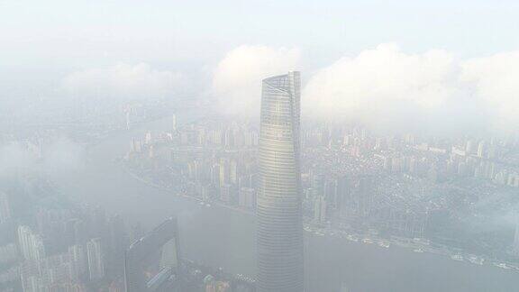 无人机拍摄:上海陆家嘴金融区4K鸟瞰图