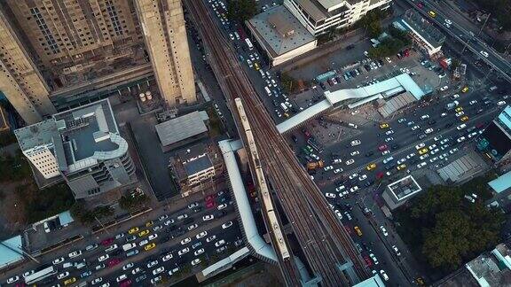 泰国曼谷十字路口鸟瞰图