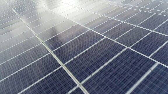 太阳能电池农场鸟瞰图太阳能发电