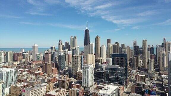 从上面的芝加哥-鸟瞰河北城市景观