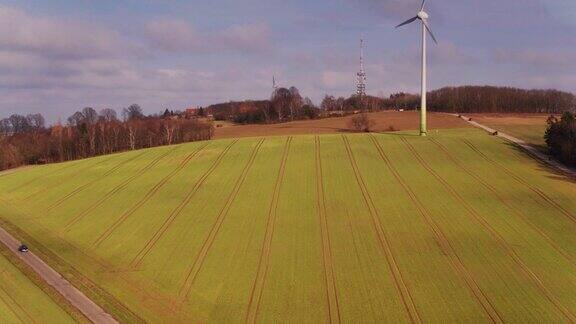 农村地区的风力涡轮机
