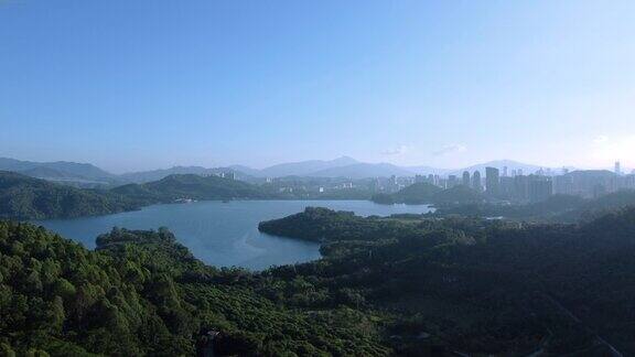 深圳城市风光及深圳水库航拍视频