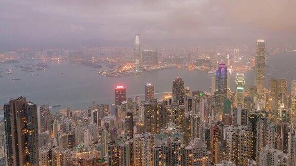 空中香港城市景观