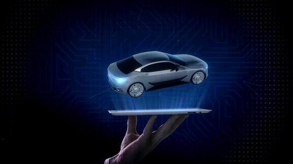 升降智能手机旋转电子混合动力锂离子电池回声车扫描内视图与用户界面环保的未来汽车4kmovie.2