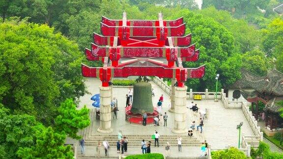 天武汉著名黄鹤天台红门钟公园全景4k时间流逝中国