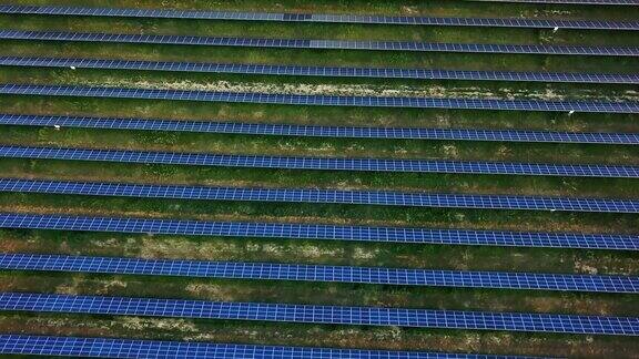 俯视图的领域的太阳能电池板特写