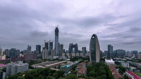 日日夜夜在北京中央商务区高楼大厦上中国城市景观