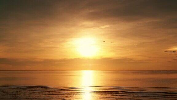 宁静的景色海滩美丽的自然背景在日落