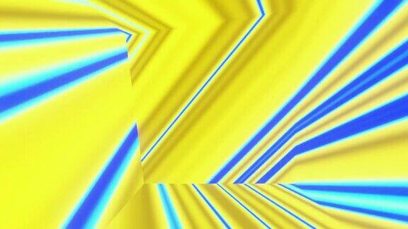 抽象几何线条黄色移动随机vj循环3d渲染魔术转换迷幻图案迪斯科俱乐部dj夜生活万花筒音乐节