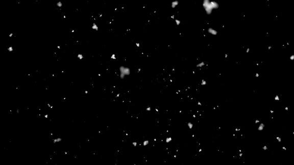 雪相机下的雪尘埃颗粒漂浮在黑色的循环背景