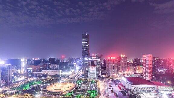 中国武汉夜景的一段时间