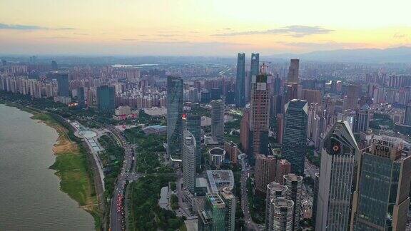 航空摄影中国江西南昌城市风景建筑