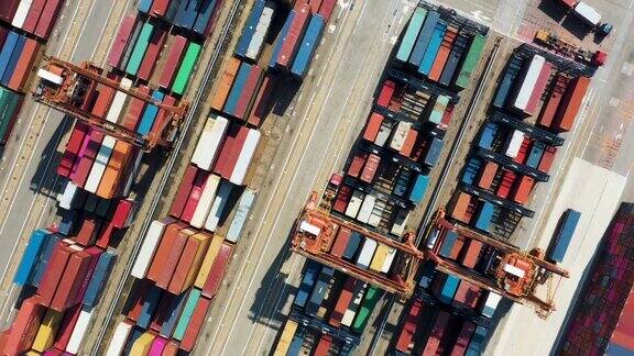商业物流-鸟瞰图集装箱船码头在深圳中国进出口