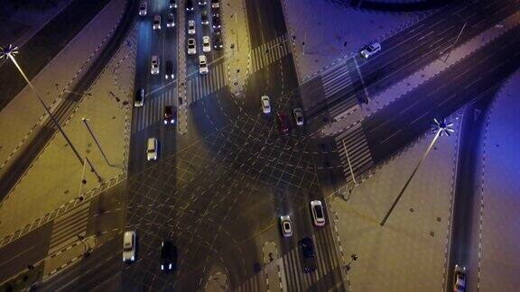 卡塔尔多哈首都中心的4K夜间视频