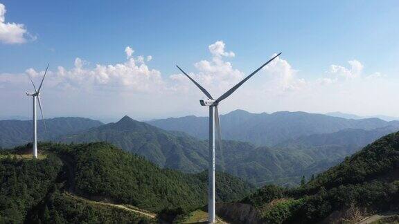 大型风电场的航拍江西中国