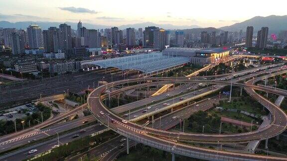 城市高架立交桥夜景