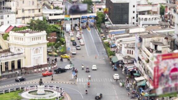 4K时间流逝(4096x2160):泰国曼谷市中心高速公路交通的时间流逝