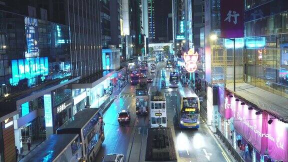 香港街道夜间驾驶