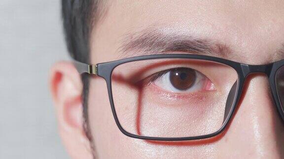 男眼戴眼镜